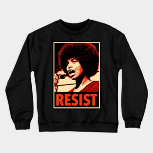 Angela Davis Resist (orange tone) Crewneck Sweatshirt